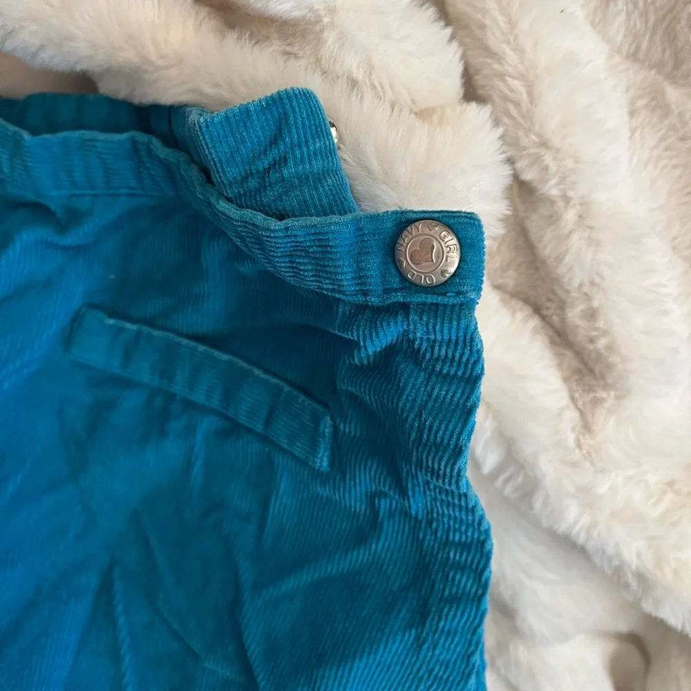 Vintage 90s Old Navy Girls 8/10 Blue Corduroy Snap Midwest Cowgirl Skort Preppy